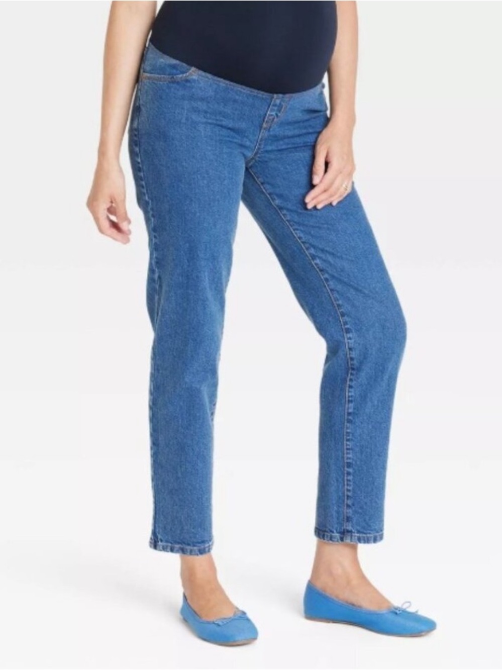Over Belly High-Rise 90's Straight Pants Maternity by Ingrid & Isabel 6